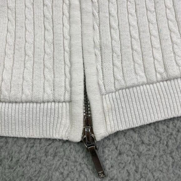 Lauren Ralph Lauren Ivory Cable-Knit Full-Zip Sweater Women's Size Petite/P - Picture 12 of 12